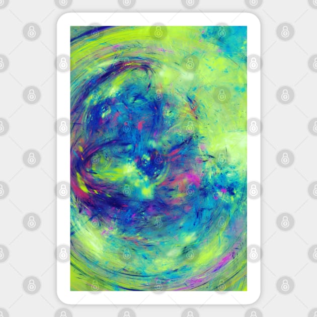 Neon Graffiti Splash Blue and Lime Abstract Artwork Sticker by love-fi